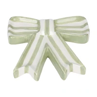 Ceramic Decorative Bow, Green, 7 in