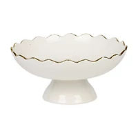 Ceramic Gold Rim Bowl, White