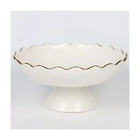 Ceramic Gold Rim Bowl, White