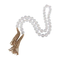 Clear Beads String Garland with Tassels, 46 in