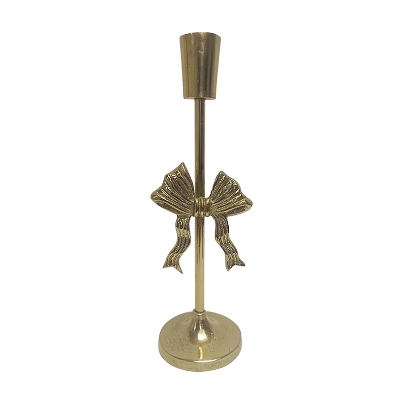 Taper Candle Holder with Bow Decoration, 12 in