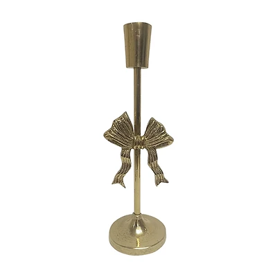 Taper Candle Holder with Bow Decoration, 12 in
