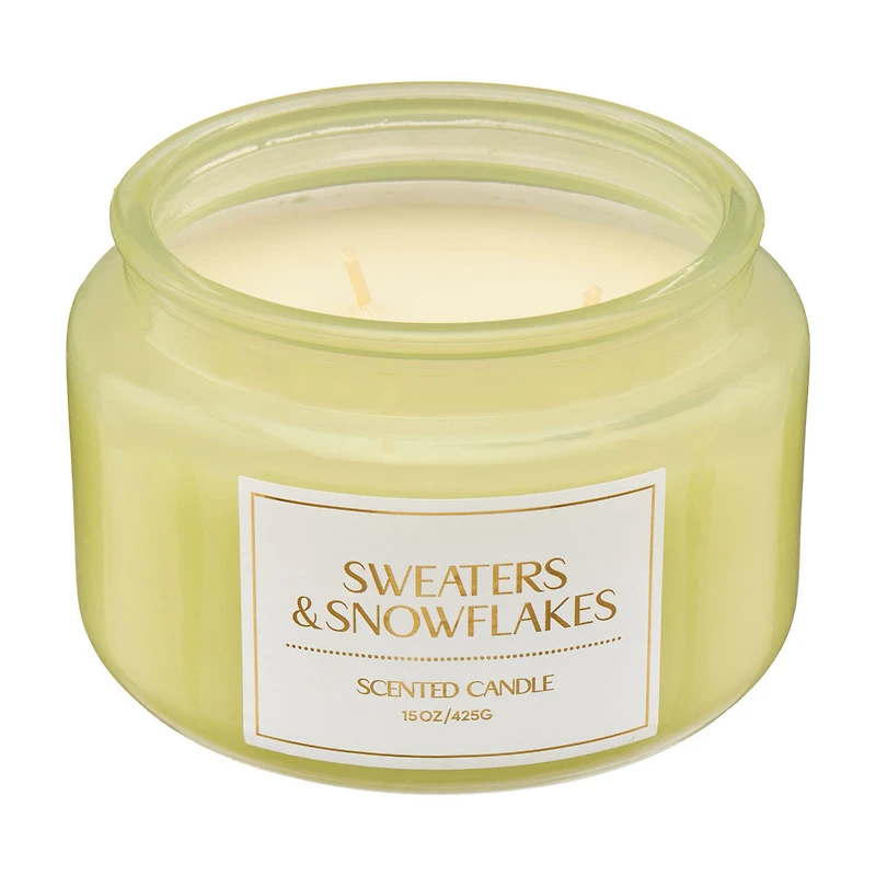 Home Fragrance Sweaters & Snowflakes Scented Candle, 15 oz