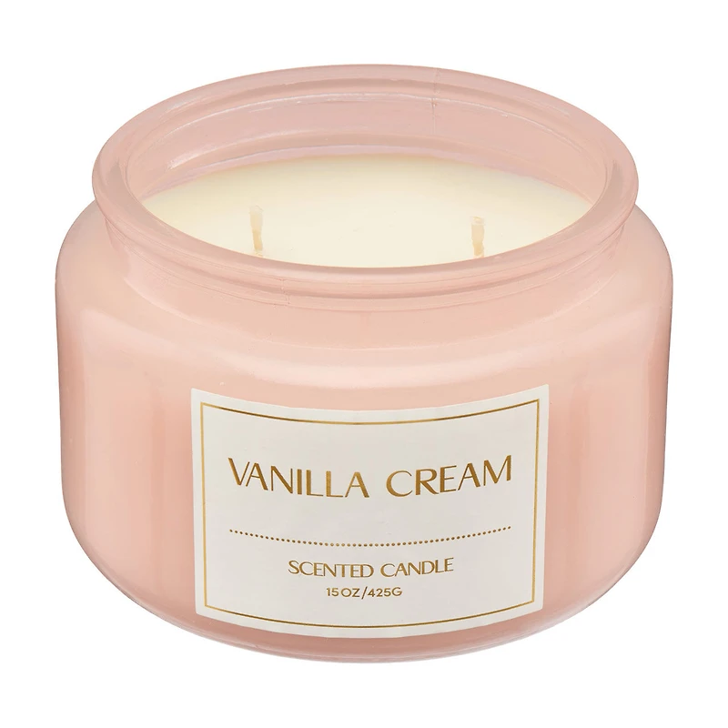 Home Fragrance Vanilla Cream Scented Candle, 15 oz