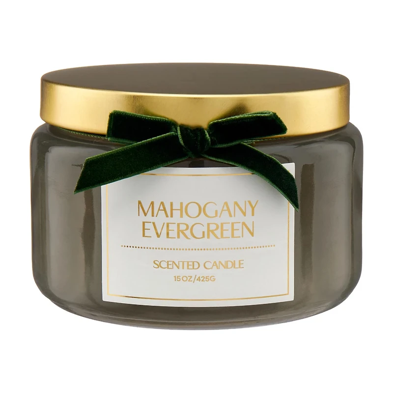 Home Fragrance Mahogany Evergreen Scented Candle, 15 oz