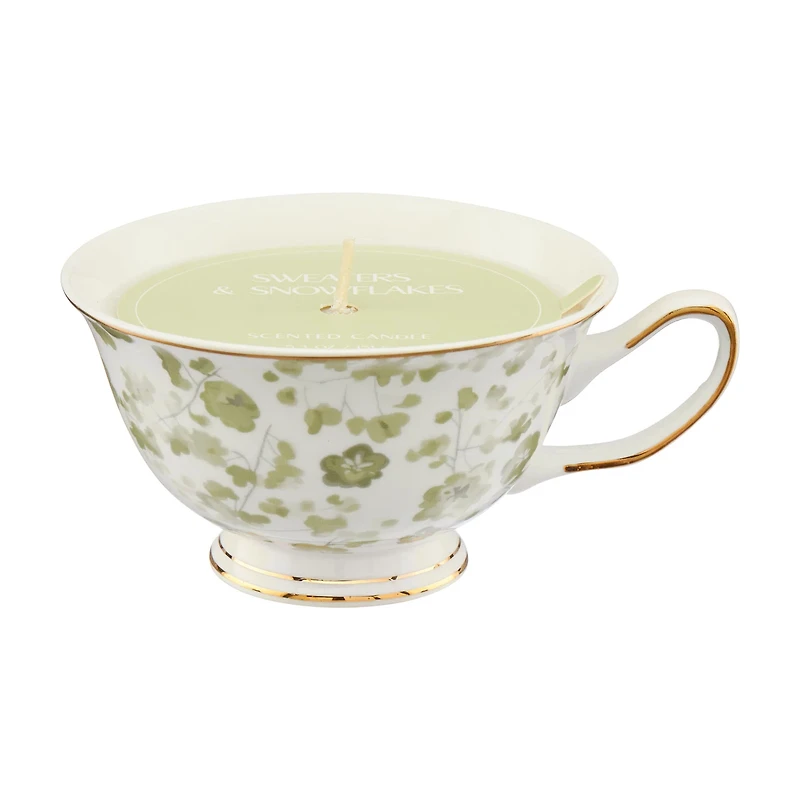 Home Fragrances Sweaters & Snowflakes Tea Cup Scented Candle