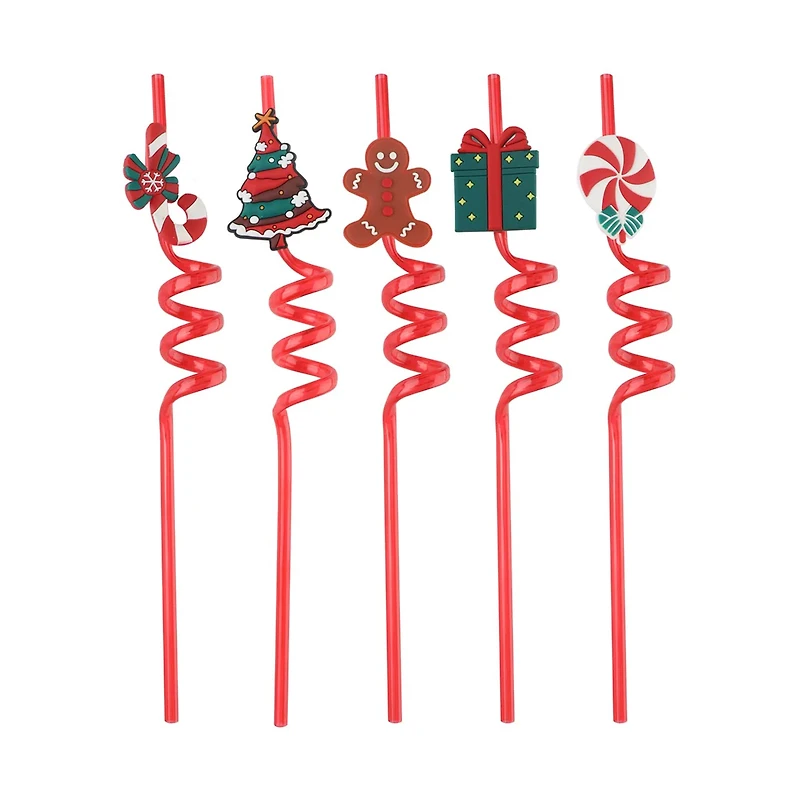 Christmas Crazy Straws, 5 pk