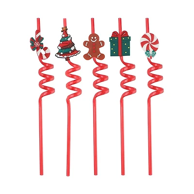 Christmas Crazy Straws, 5 pk