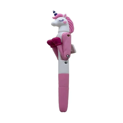 Pink and White Unicorn Boxer Plastic Novelty Pen, 7 in
