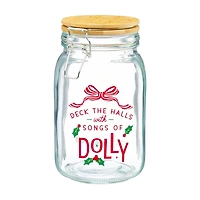 Dolly Parton Wood Clamp Glass Jar, 50 oz, Assorted