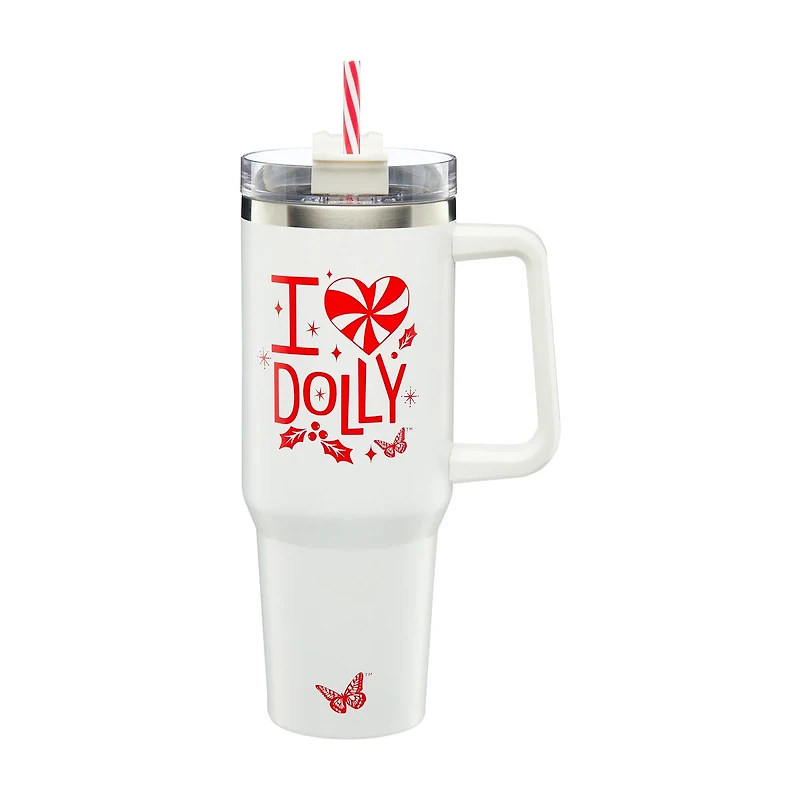 Dolly Parton Stainless Steel Tumbler with Straw, 40 oz, Assorted