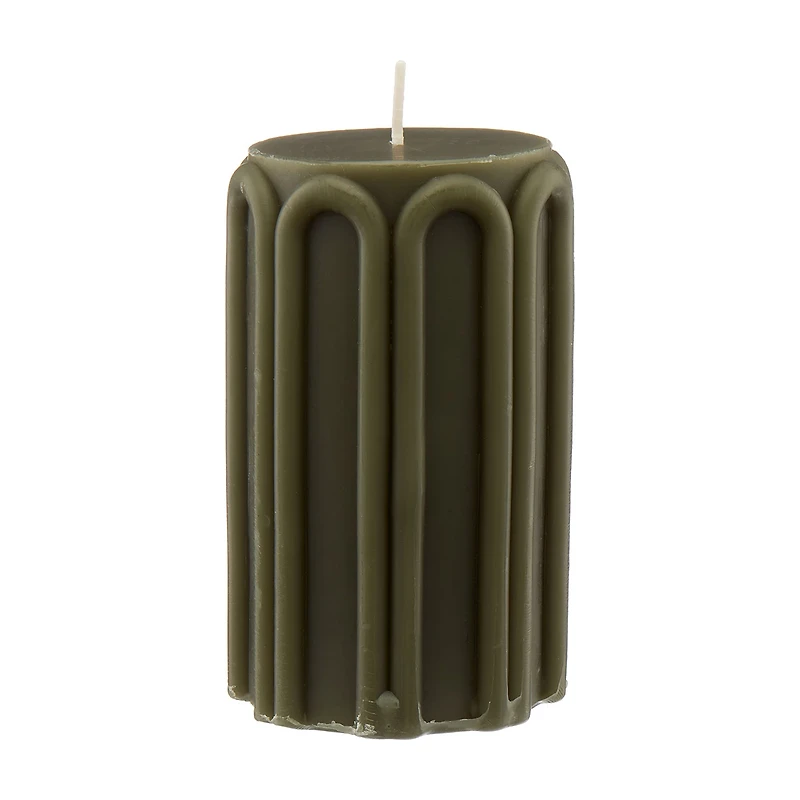 Mahogany Evergreen Scented Pillar Candle, 3 in x 5 in