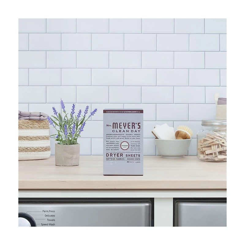 Mrs. Meyer's Clean Day Dryer Sheets, Lavender Scent, 80 Count