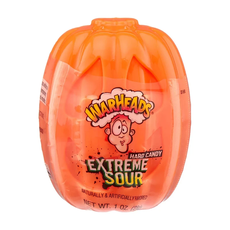 Halloween 3D Pumpkin Extreme Sour Warheads Candy, 1 oz, Assorted
