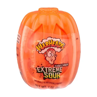 Halloween 3D Pumpkin Extreme Sour Warheads Candy, 1 oz, Assorted