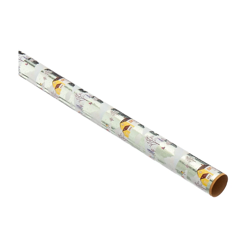 Christmas Snow-Themed Foil Wrapping Paper, Assorted