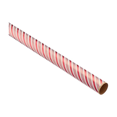 Christmas Stripes & Bows Foil Wrapping Paper, Assorted