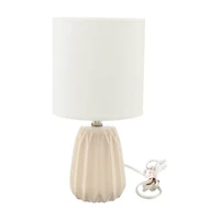 White & Cream Indoor Lamp, 12 in
