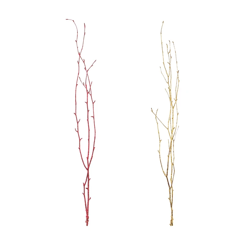 Holiday Glitter Branches, Red or Gold