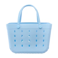 Large Rubber Washable Beach and Pool Tote Bag, Blue