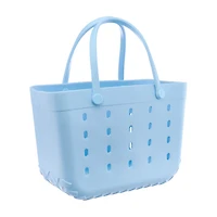 Large Rubber Washable Beach and Pool Tote Bag, Blue
