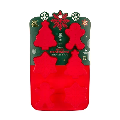Sizzle & Stir Six Festive Shapes Silicone Mold Pan