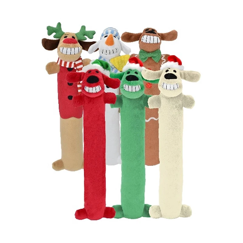 Loofa Holiday Dog Chew Toy Plush, 12 in