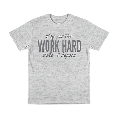 Women's Gray Work Hard Short Sleeve T-Shirt, X-Large