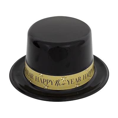 New Year Sparkle "Happy New Year" Plastic Top Hat