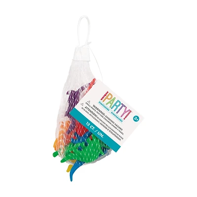 Colored Plastic Dinosaur Favors, 12 ct