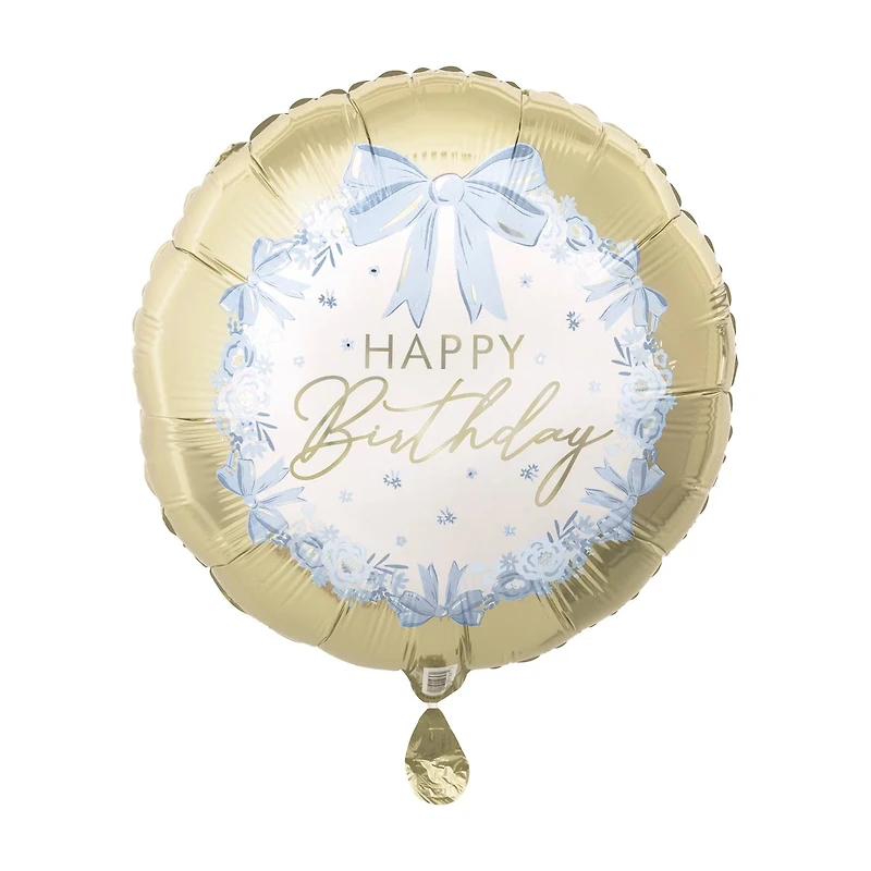 Blue Bows Happy Birthday Balloon