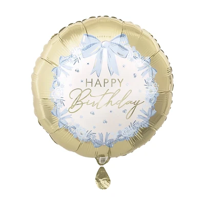 Blue Bows Happy Birthday Balloon