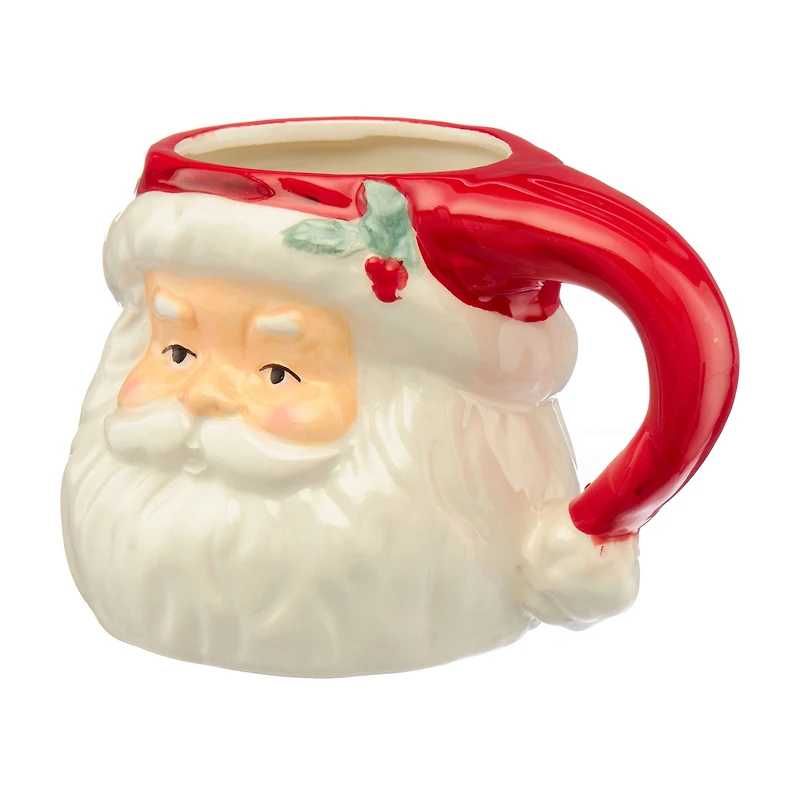 Christmas Santa Face Mug, White