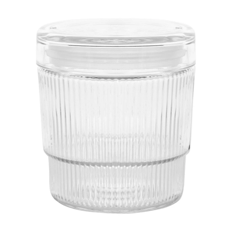 Ribbed Glass Canister with Lid, 29.75 oz