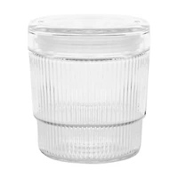 Ribbed Glass Canister with Lid, 29.75 oz