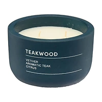 Blue Cement Scented Candle, Teakwood, 9 oz