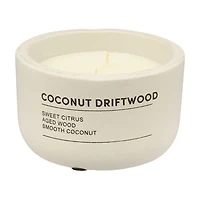 Cream Cement Scented Candle, Coconut Driftwood, 9 oz