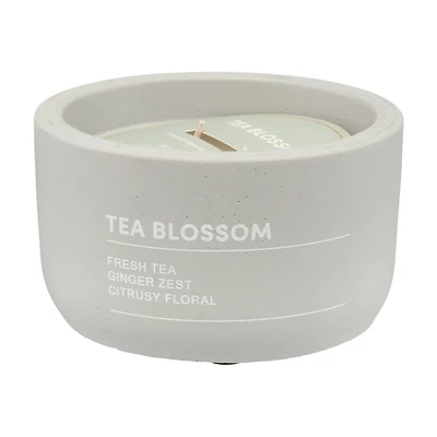 Gray Cement Scented Candle, Tea Blossom, 9 oz