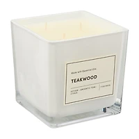 Square Scented Candle, Teakwood, 17 oz