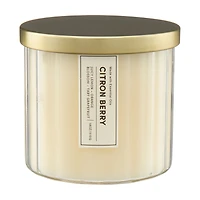 Ribbed Glass Scented Candle, Citron Berry, 18 oz