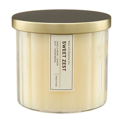 Ribbed Glass Scented Candle, Sweet Zest, 18 oz