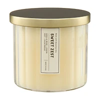 Ribbed Glass Scented Candle, Sweet Zest, 18 oz