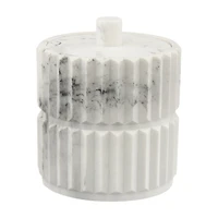 Marble Print Ribbed Cotton Ball Holder