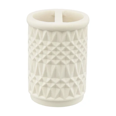 Waffle Weave Toothbrush Holder, White