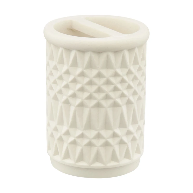 Waffle Weave Toothbrush Holder, White