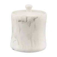 Marble Print Round Cotton Ball Holder