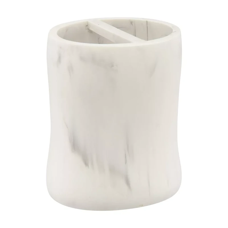 Marble Print Round Toothbrush Holder