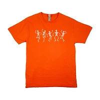 Halloween Dancing Skeletons T-Shirt, Orange, 2XL