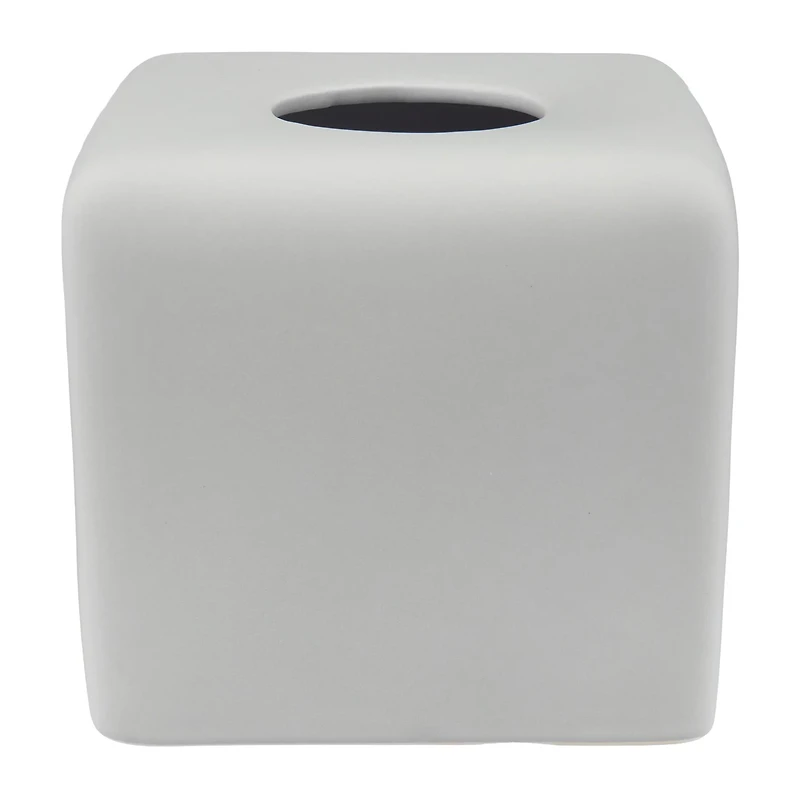 Tissue Box Cover, Matted Gray