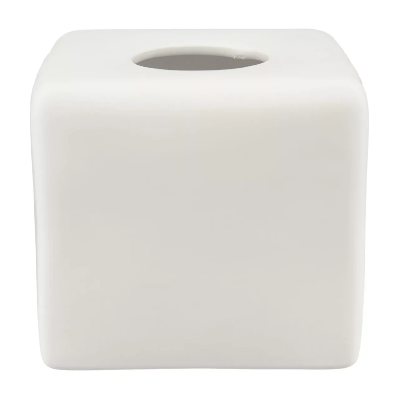 Tissue Box Cover, Matted White